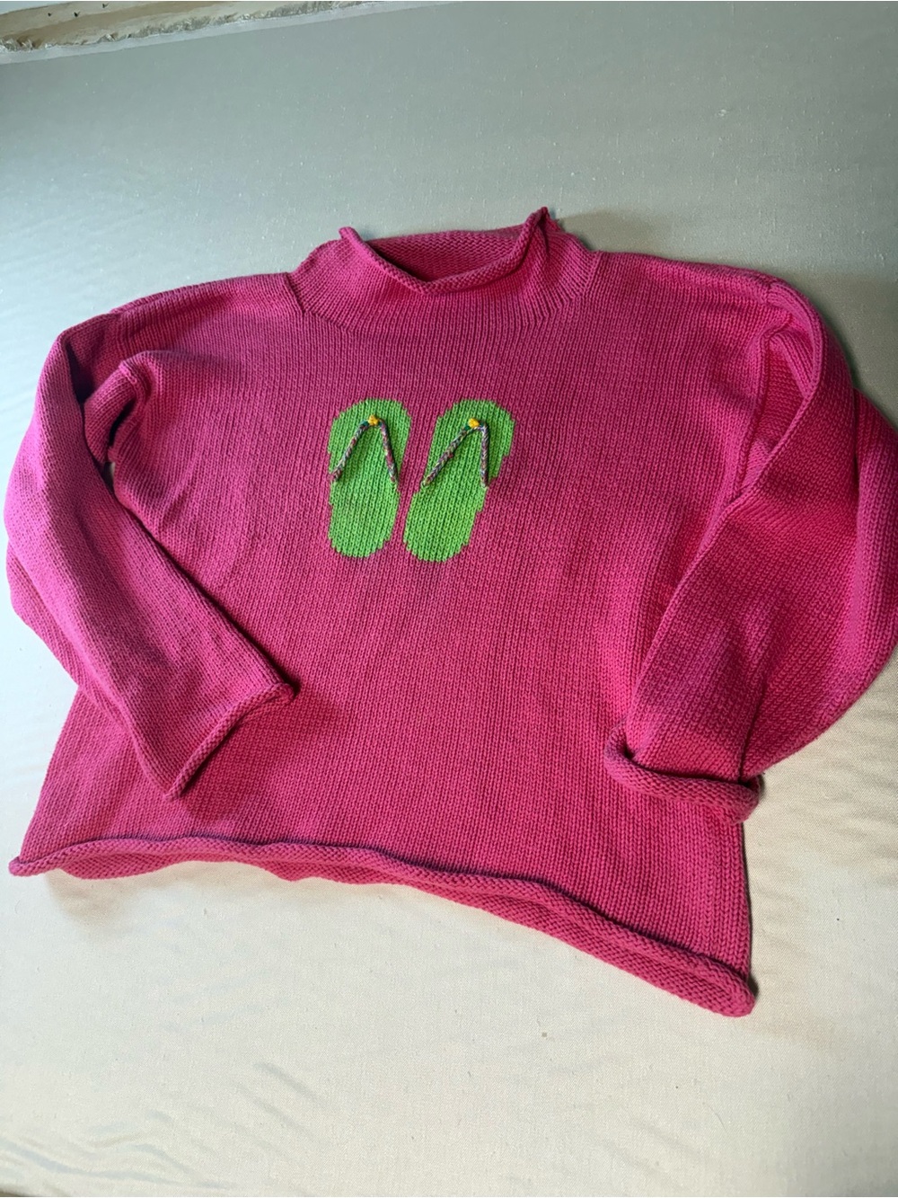 Vintage Claver Flip Flop Roll Neck Sweater